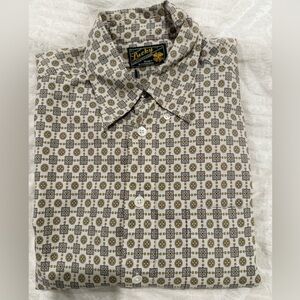Lucky Brand dungarees gene montesano Patterned Shirt button down shirt retro